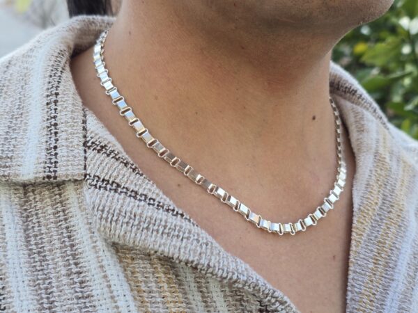 ed1 mapuche silver chain necklace