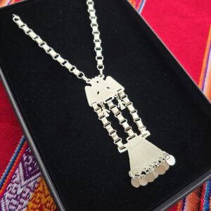 trape 1 silver Mapuche Trapelakucha Necklace