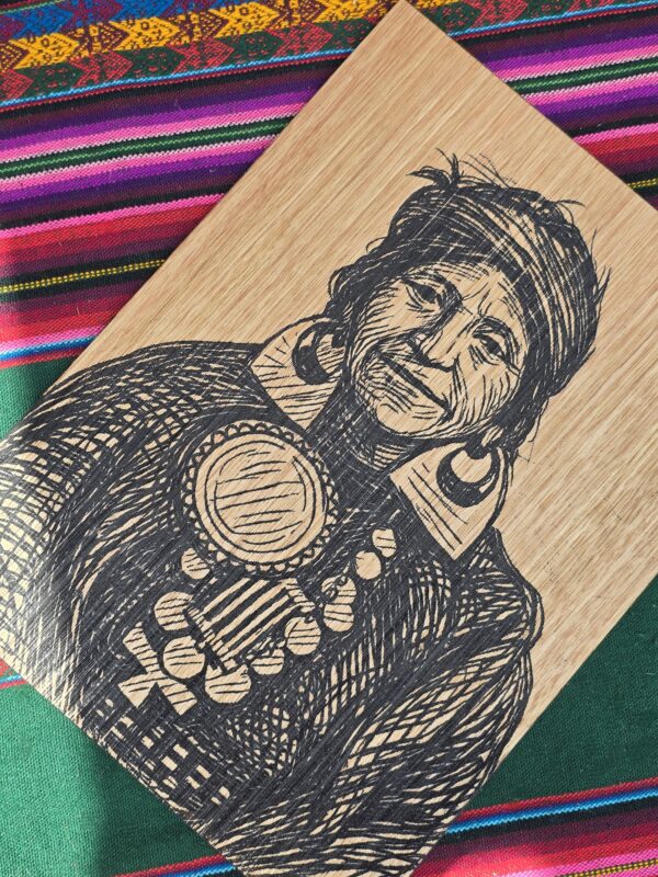 Wooden Engraved Mapuche Machi (Healer)