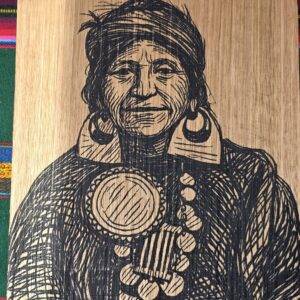 Wooden Engraved Mapuche Machi (Healer)