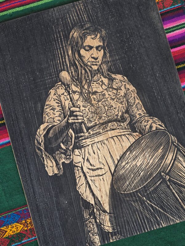 Wooden Engraved Violeta Parra