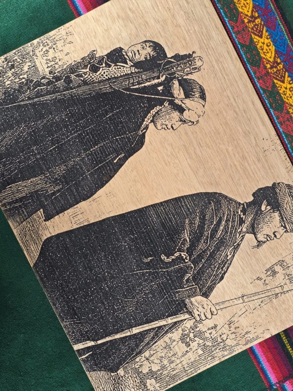Wooden Engraved Mapuche family