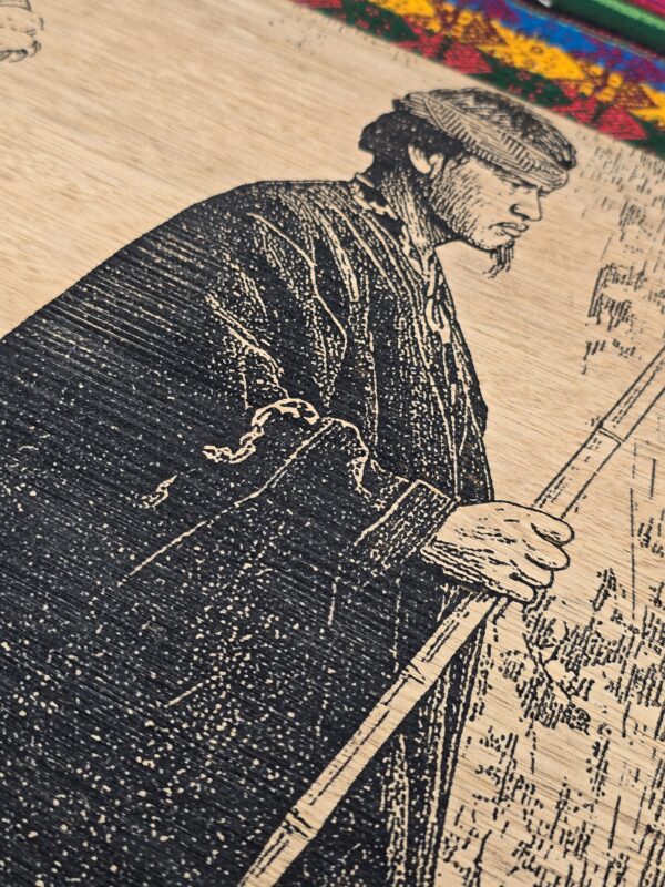 Wooden Engraved Mapuche family