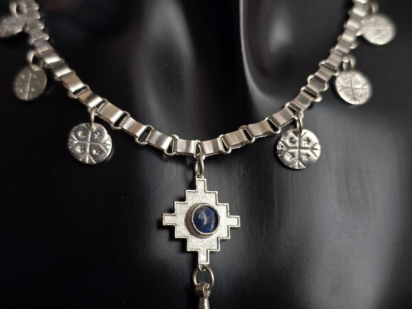 Andina Cross Chakana Necklace with Lapis Lazuli