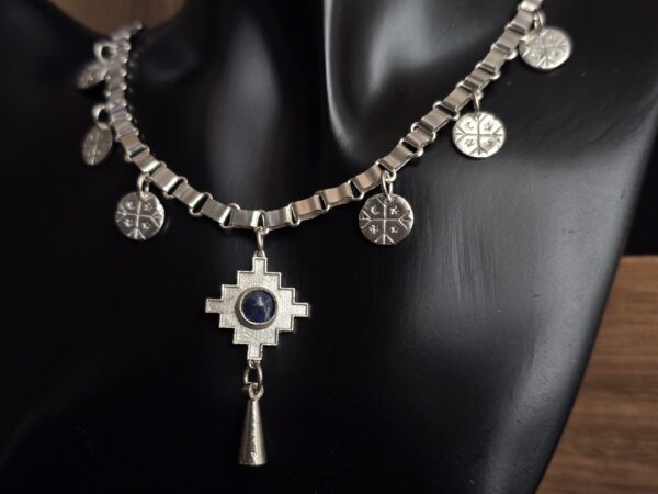Andina Cross Chakana Necklace with Lapis Lazuli