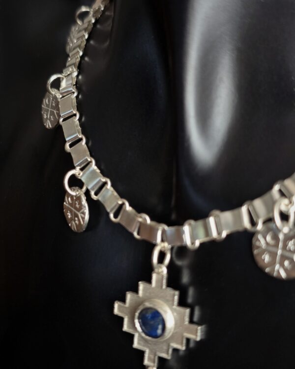 Andina Cross Chakana Necklace with Lapis Lazuli