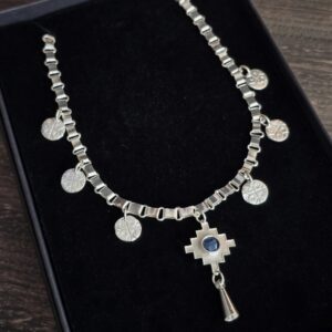 Andina Cross Chakana Necklace with Lapis Lazuli